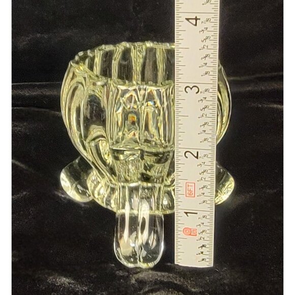 Vintage Jeannette Glass National Pattern Three-Toed Clear Glass Candleholder - Picture 8 of 14